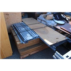 PALLET LOT OF EASY REC CROSS BEAMS AND SHELVES