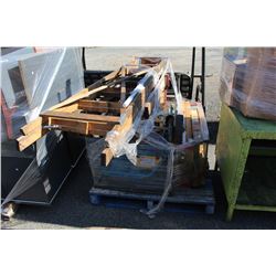 PALLET LOT OF LADDERS AND STANDS