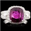 Image 1 : *GIA 18K Gold 3.71ct Ruby & 1.39ctw Diamond Ring