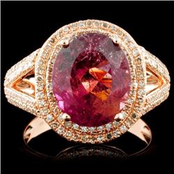 14K Gold 3.61ct Tourmaline & 0.82ctw Diamond Ring