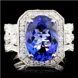 18K Gold 4.66ct Tanzanite & 2.26ctw Diamond Ring