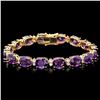 Image 1 : `14k Gold 29ct Amethyst 1.30ct Diamond Bracelet