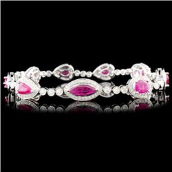 18K Gold 4.90ctw Ruby & 1.57ctw Diamond Bracelet