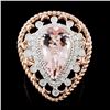 Image 1 : 14K Gold 3.72ct Morganite & 0.71ctw Diamond Ring