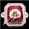 Image 1 : 14K Gold 1.40ct Ruby & 1.00ctw Diamond Ring