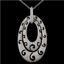 18K White Gold 1.45ctw Diamond Pendant