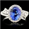 Image 1 : 14K Gold 2.20ct Tanzanite & 0.48ctw Diamond Ring