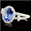 Image 2 : 14K Gold 2.20ct Tanzanite & 0.48ctw Diamond Ring