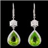 Image 1 : 14K White Gold 10.13ct Peridot & 0.88ct Diamond Ea