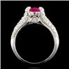Image 3 : 14K White Gold 1.03ct Ruby & 1.12ct Diamond Ring