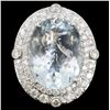 18K Gold 15.18ct Aquamarine & 2.45ct Diamond Ring