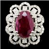 Image 1 : *GIA 18K Gold 6.07ct Ruby & 1.80ctw Diamond Ring