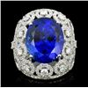 18K Gold 15.49ct Tanzanite & 2.68ct Diamond Ring
