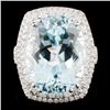 18K Gold 13.87ct Paraiba Tourmaline & 1.04ctw Diam
