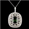 18K Gold 15.19ct Tourmaline & 4.32ctw Diamond Pend