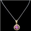 Image 1 : 18K Gold 0.70ct Sapphire & 0.47ct Diamond Pendant