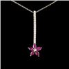 Image 1 : 14K White Gold 1.00ct Ruby & 0.48ct Diamond Pendan