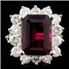 Image 1 : 14K Gold 4.5ct Tourmaline & 1.85ctw Diamond Ring