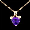 Image 1 : 14K Gold 1.90ct Amethyst Pendant