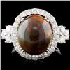 Image 1 : 14K Gold 4.45ct Opal & 1.43ctw Diamond Ring