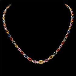 `14k Gold 31ct Sapphire 1.4ct Diamond Necklace