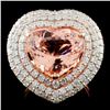 Image 1 : 14K Gold 6.34ct Morganite & 2.17ctw Diamond Ring
