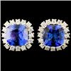 Image 1 : 14K Gold 5.54ct Tanzanite & 1.08ctw Diamond Earrin