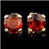 Image 1 : 14K Gold 2.24ct Garnet Earrings