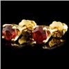 Image 2 : 14K Gold 0.54ct Garnet Earrings