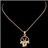 Image 2 : 14K Gold 0.19ctw Ruby & 0.13ctw Diamond Pendant