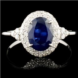 14K Gold 1.20ct Sapphire & 1.44ctw Diamond Ring