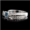 Image 2 : 14K White Gold 0.64ctw Fancy Color Diamond Ring