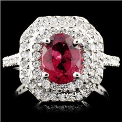 14K Gold 1.33ct Tourmaline & 0.64ctw Diamond Ring