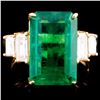 Image 1 : 18K Gold 7.82ct Emerald & 1.07ctw Diamond Ring