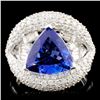 Image 1 : 18K Gold 2.63ct Tanzanite 2.10ctw Diamond Ring