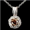Image 1 : 14K White Gold 0.58ctw Fancy Color Diamond Pendant
