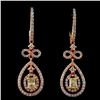 Image 1 : 18K Rose Gold 1.48ctw Fancy Color Diamond Earrings