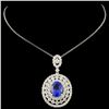 Image 2 : 18K Gold 2.09ct Tanzanite & 1.86ctw Diamond Pendan