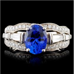 14K White Gold 2.00ct Tanzanite & 1.35ct Diamond R