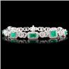 Image 1 : 14K Gold 3.00ct Emerald & 1.73ctw Diamond Bracelet