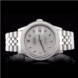 Rolex SS DateJust Men's 1.35ct Diamond Wristwatch