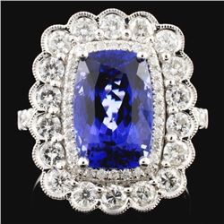 18K White Gold 4.28ct Tanzanite & 1.39ct Diamond R