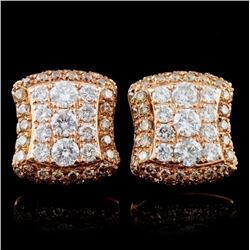 14K Rose Gold 1.46ctw Diamond Earrings