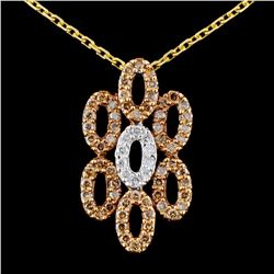 14K TT Gold 0.51ctw Fancy Diamond Pendant