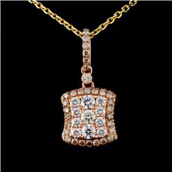 14K Rose Gold 1.08ctw Diamond Pendant