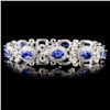 Image 2 : 14K Gold 13.09ct Tanzanite & 1.77ct Diamond Bracel