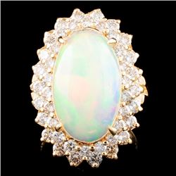 14K Gold 4.53ct Opal & 1.65ctw Diamond Ring