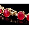 Image 2 : `14k Gold 55ct Ruby 1.35ct Diamond Bracelet