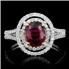 Image 1 : 18K Gold 1.01ct Ruby & 0.50ct Diamond Ring