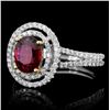 Image 2 : 18K Gold 1.01ct Ruby & 0.50ct Diamond Ring